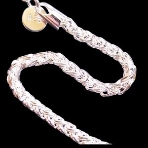 💕NEW 4mm Braided UNISEX Mens Womens Bracelet in 925 Sterling Silver💕